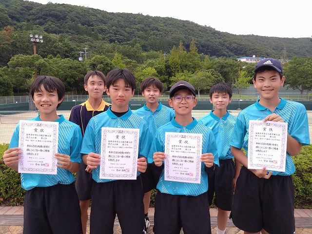 中学ソフトテニス部　２ペア５位入賞